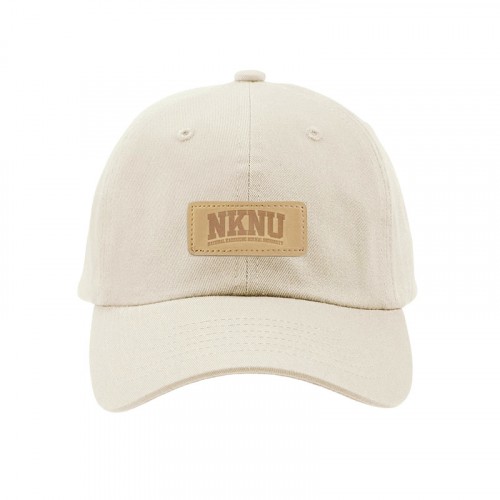 【團購商品,10頂起做】NKNU皮革標老帽_象牙白 【團購商品,10頂起做】NKNU皮革標老帽_象牙白