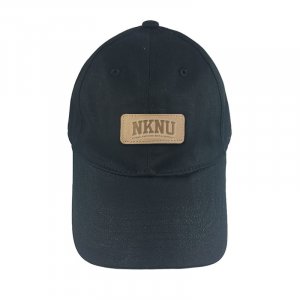 【團購商品，5頂起做】NKNU皮革標老帽_黑