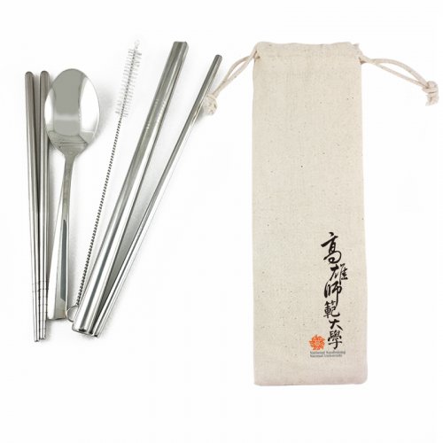 【團購商品，10個起做】NKNU校徽款環保餐具五入組