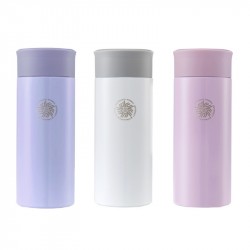 【團購商品，10個起做】NKNU校徽款療癒系304輕巧保溫瓶200mL_粉藍/珍珠白/粉紫